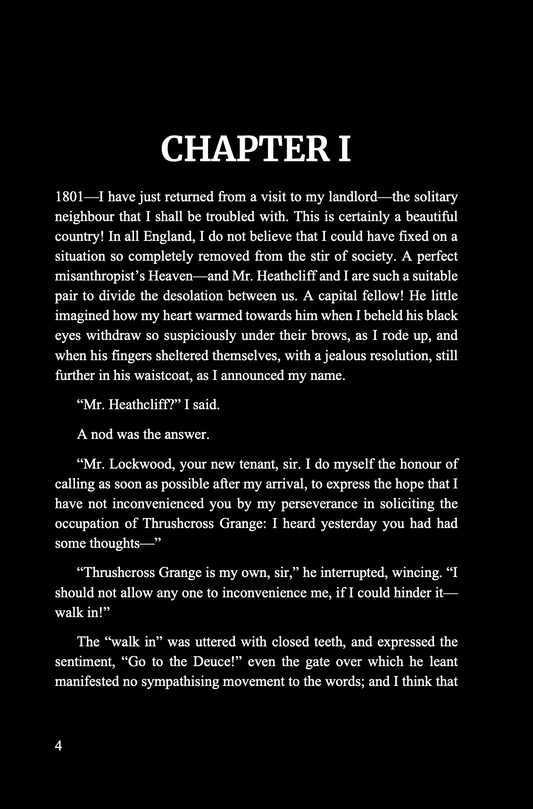 Book title page with text on a black background